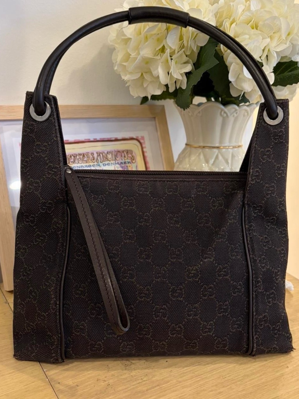Gucci Brown Monogram Canvas Shoulder Bag